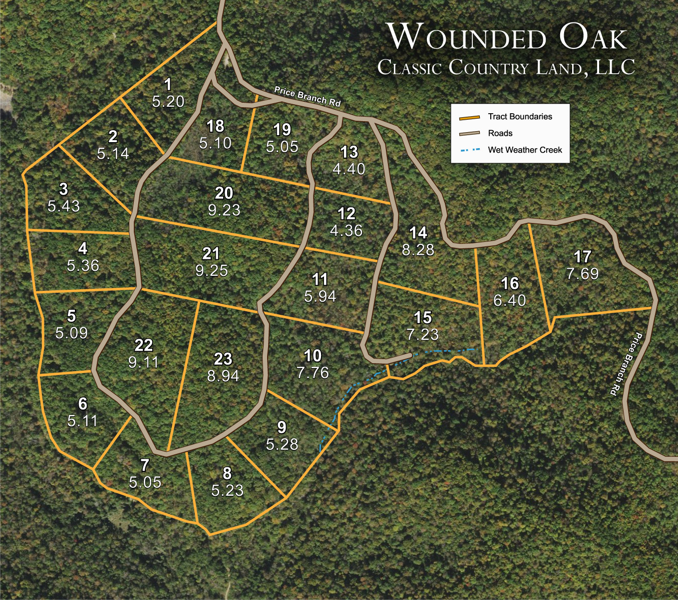 Plat map for Wounded Oak in Rockcastle County, Kentucky